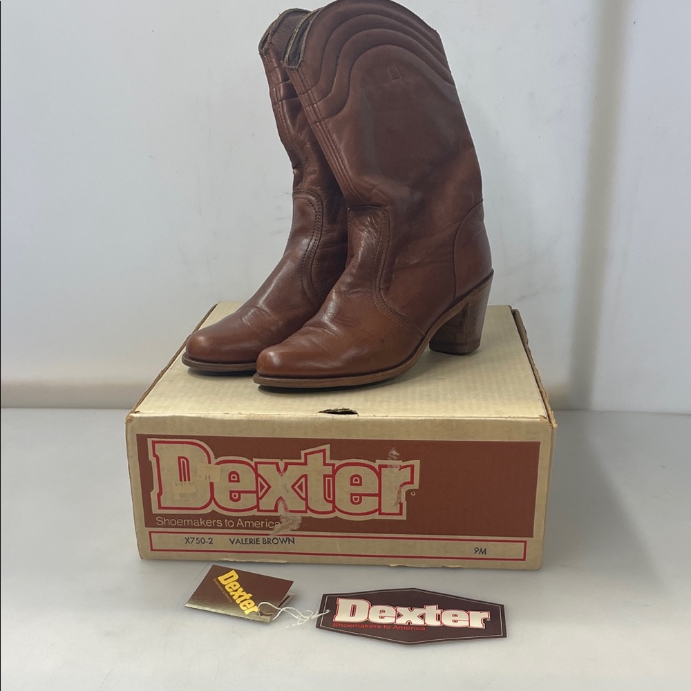 Dexter Valerie Tan Leather Western Boots size 9
